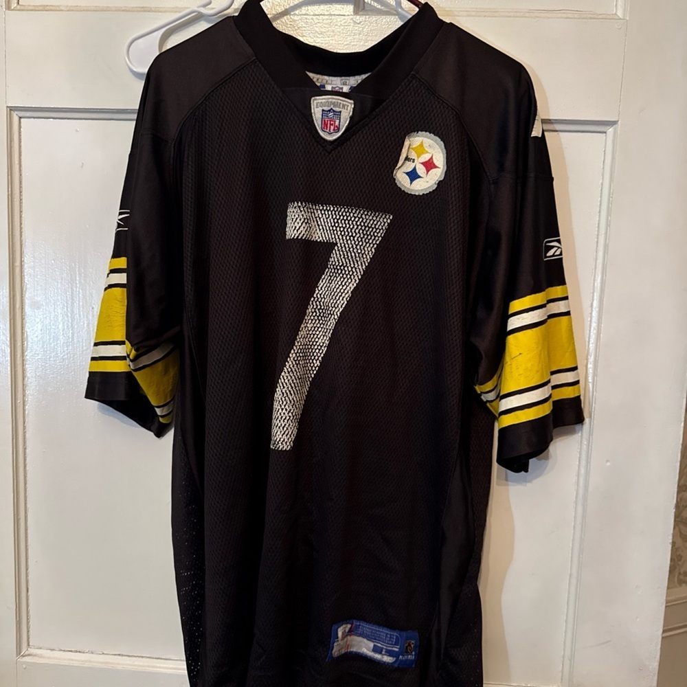 Pittsburgh Steelers Ben Roethlisberger #7 VTG Reebok On Field Jersey Mens Large